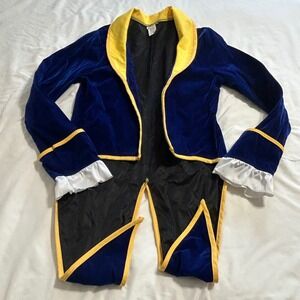 Disney Beast Costume Jacket Kids Medium Blue Velvet Tailcoat